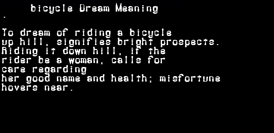  dream meanings bicycle