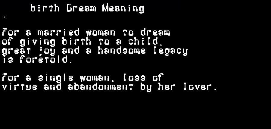  dream meanings birth