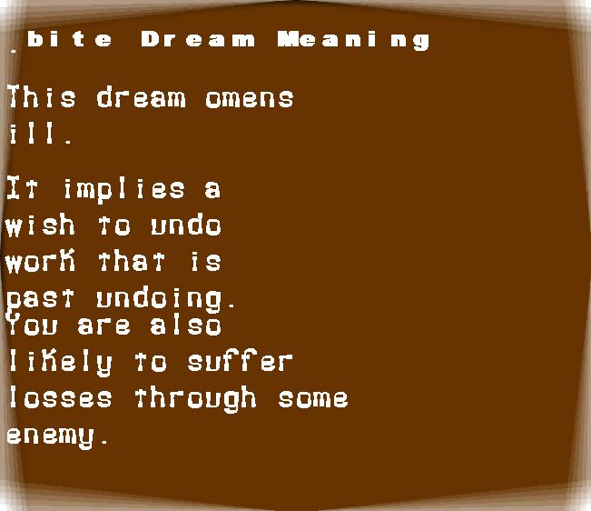  dream meanings bite