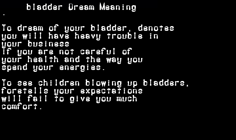  dream meanings bladder