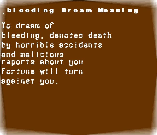  dream meanings bleeding