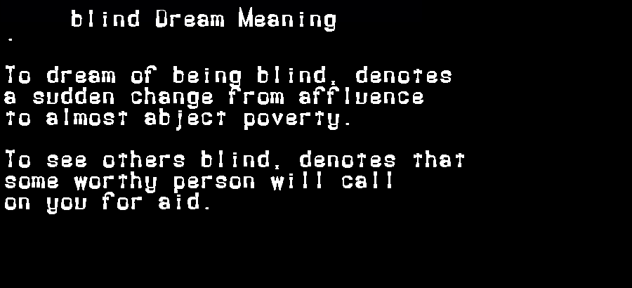  dream meanings blind