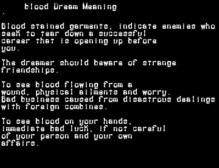  dream meanings blood