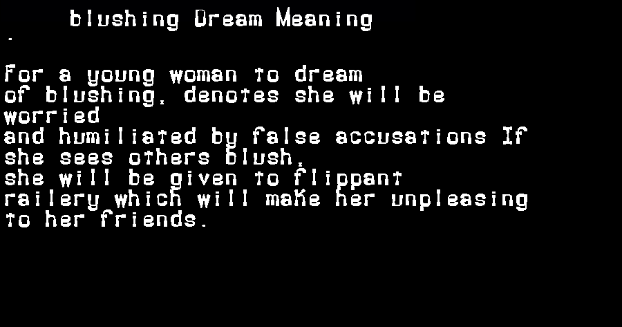  dream meanings blushing