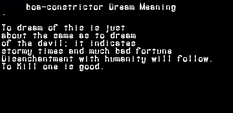  dream meanings boa-constrictor