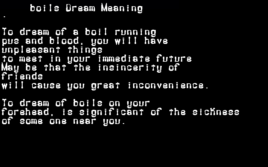  dream meanings boils