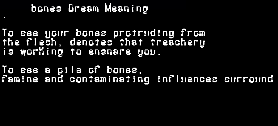  dream meanings bones