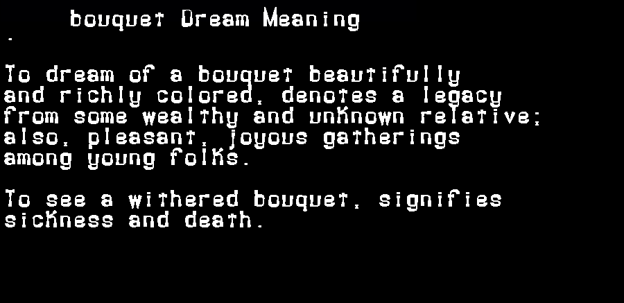  dream meanings bouquet