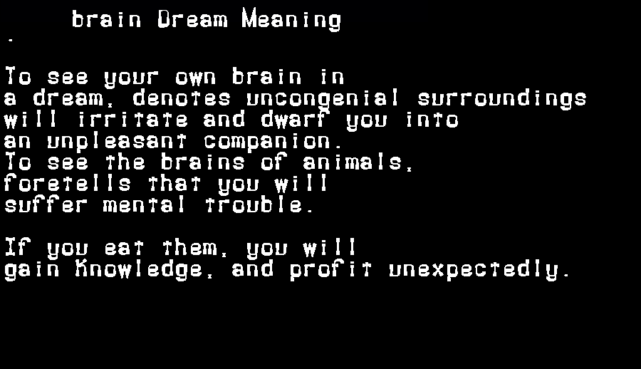  dream meanings brain