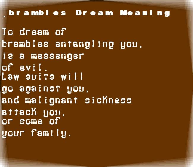  dream meanings brambles