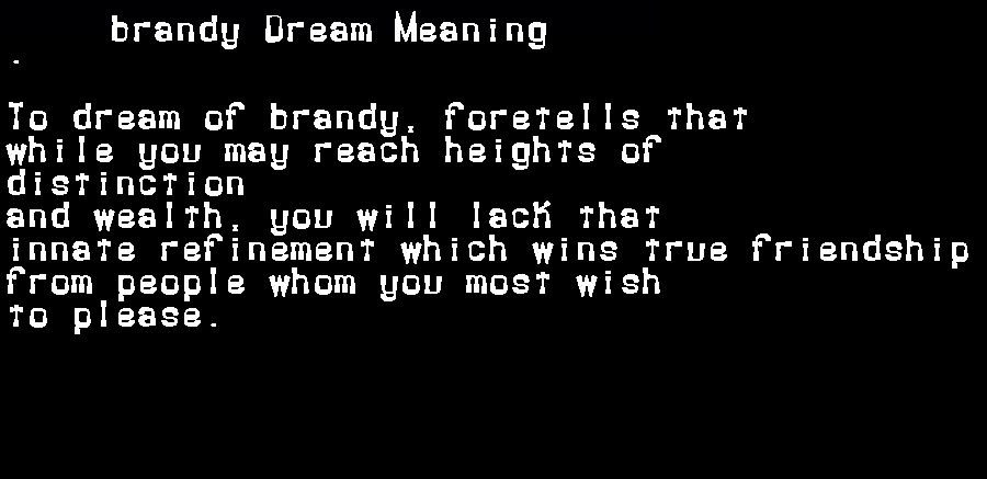  dream meanings brandy