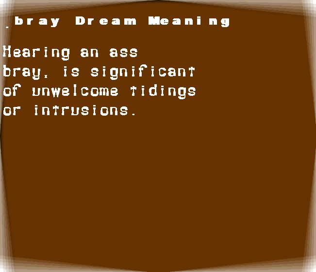  dream meanings bray