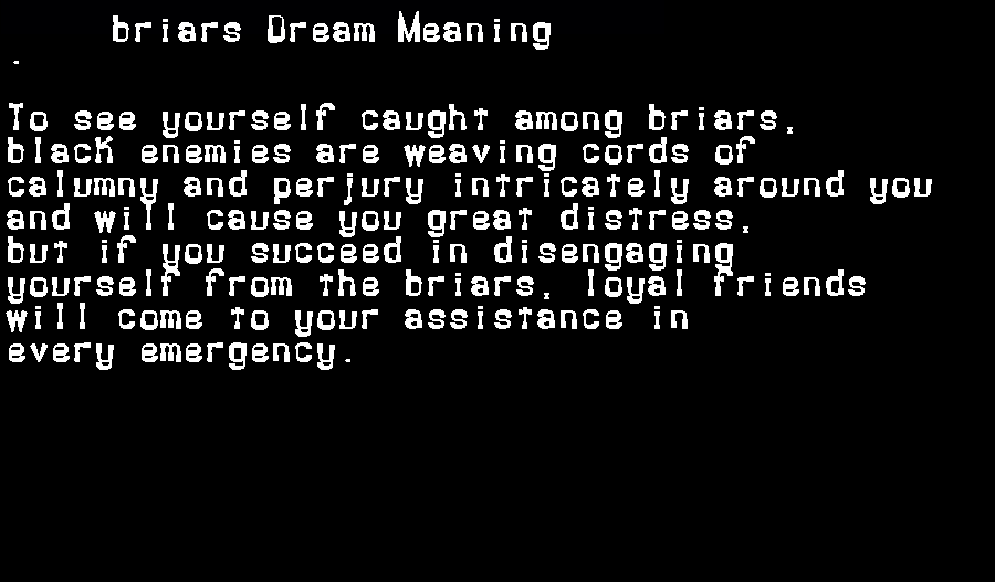  dream meanings briars