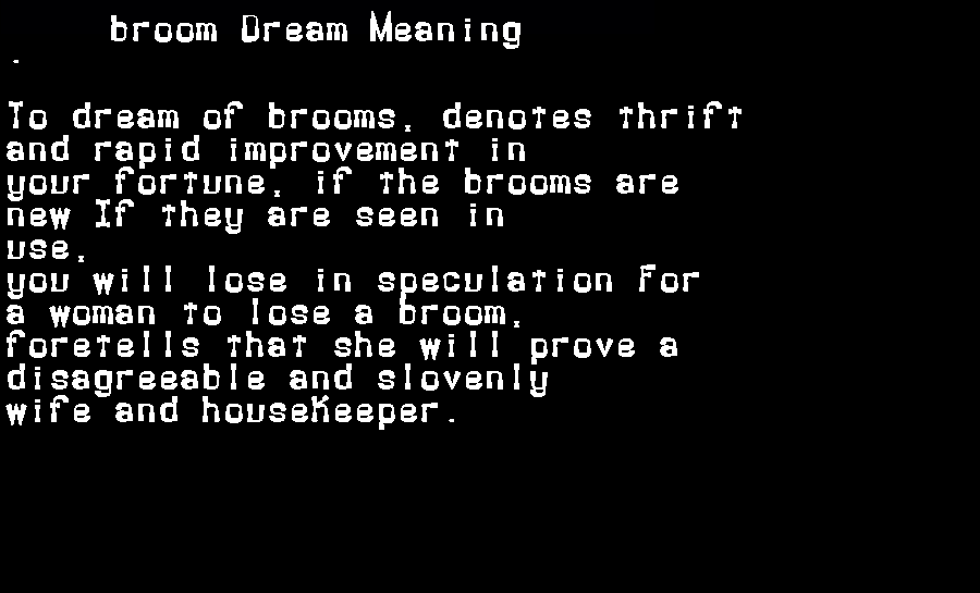  dream meanings broom