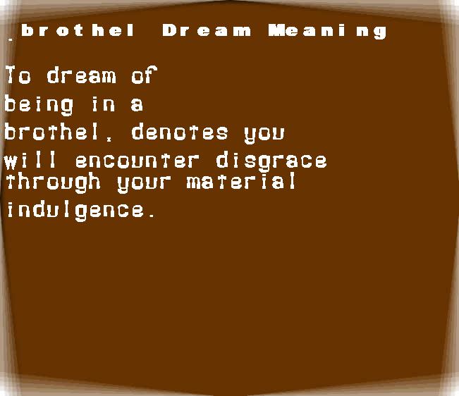  dream meanings brothel