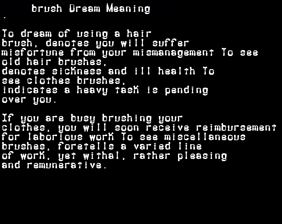  dream meanings brush