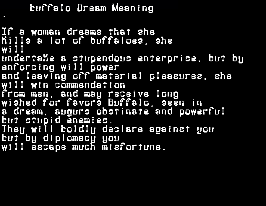  dream meanings buffalo