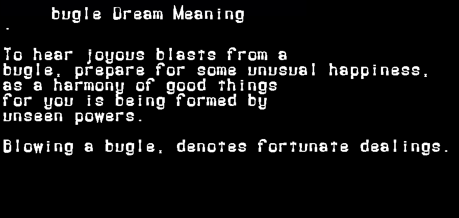  dream meanings bugle