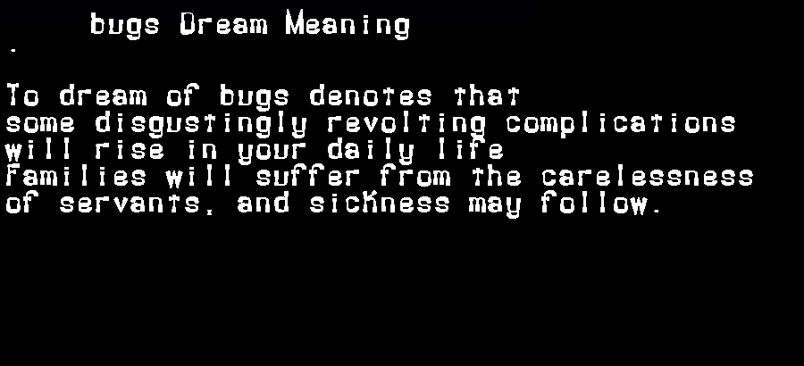  dream meanings bugs