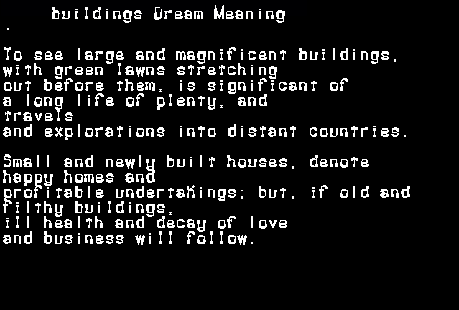  dream meanings buildings
