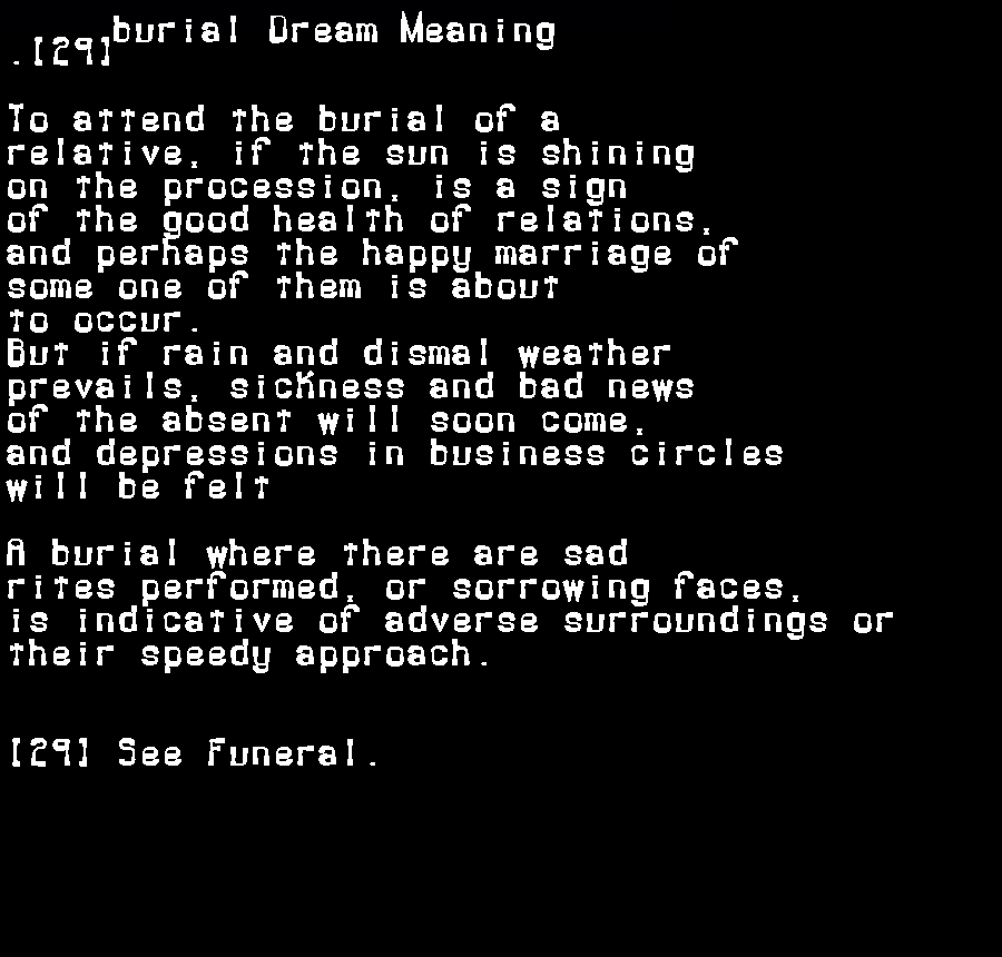  dream meanings burial