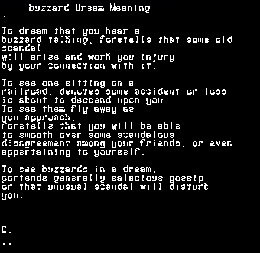  dream meanings buzzard