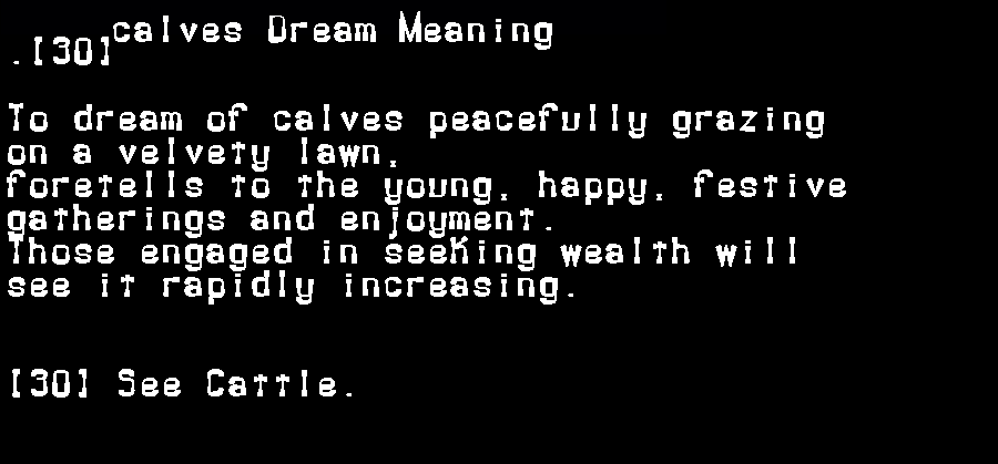  dream meanings calves