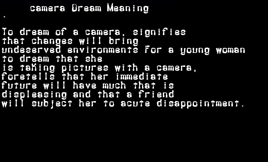  dream meanings camera