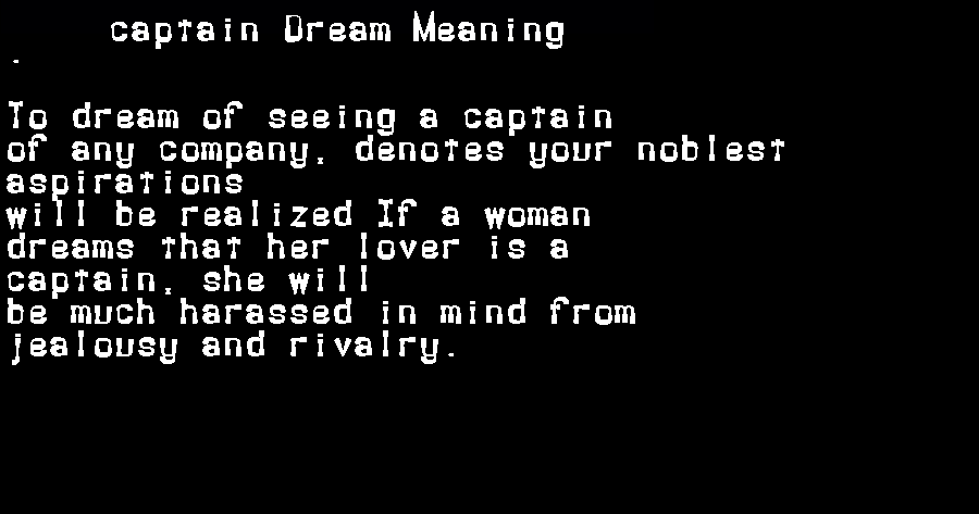  dream meanings captain