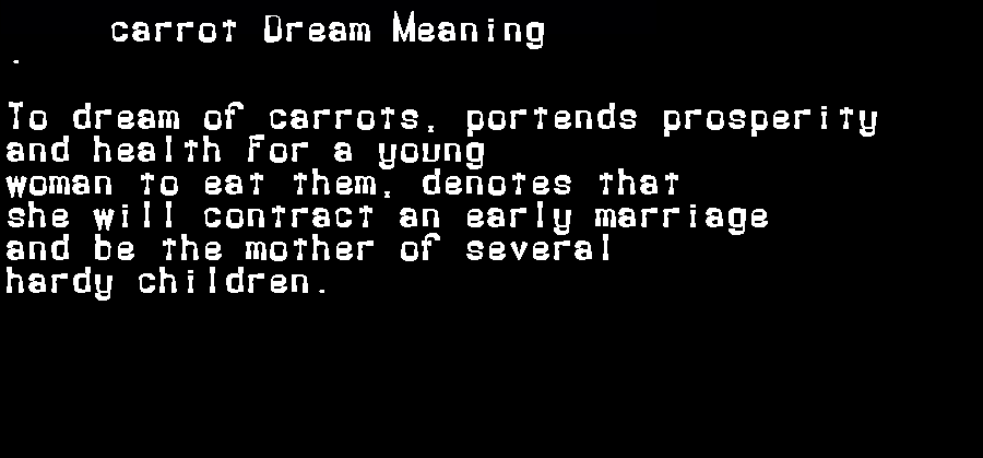  dream meanings carrot