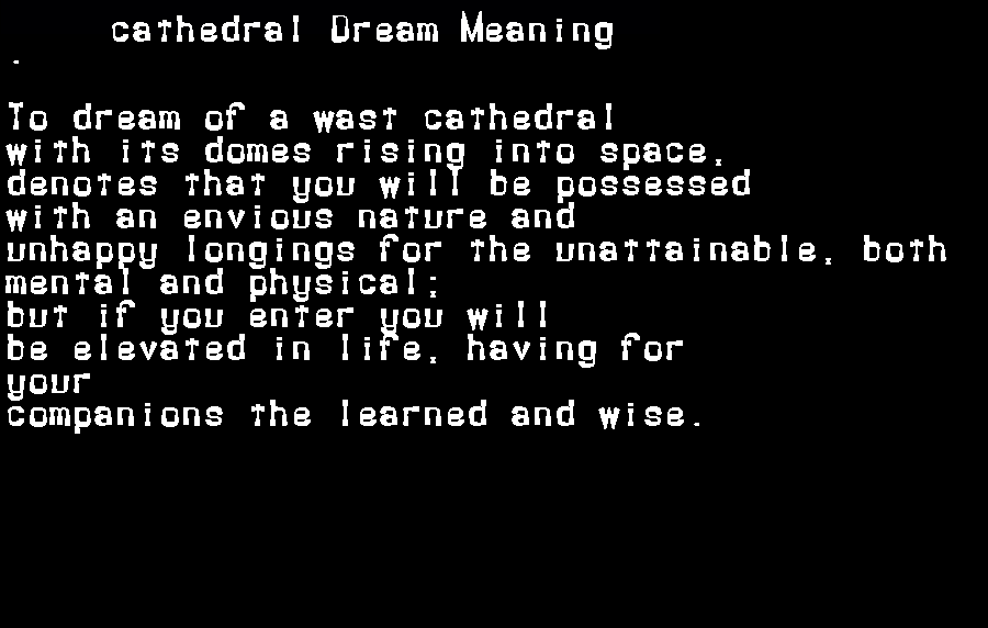  dream meanings cathedral