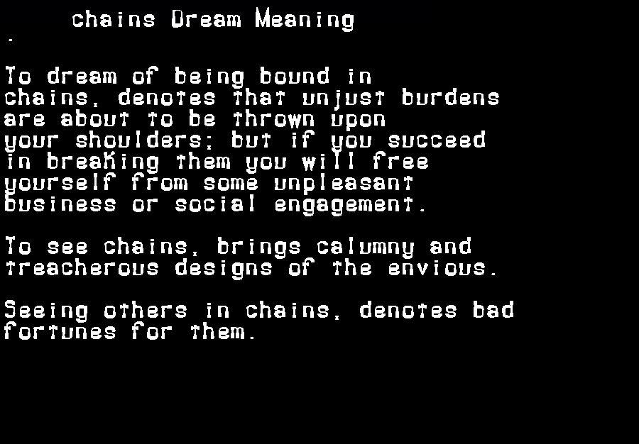  dream meanings chains