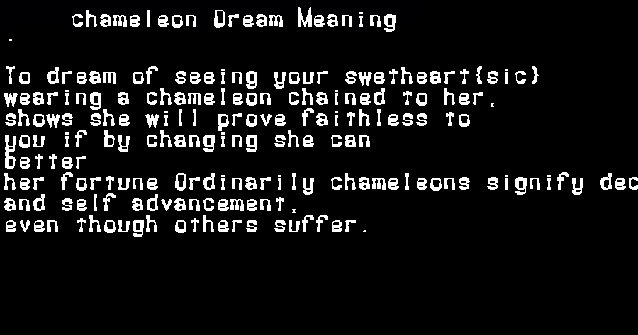  dream meanings chameleon