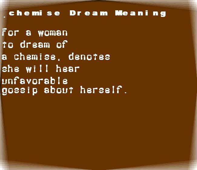  dream meanings chemise