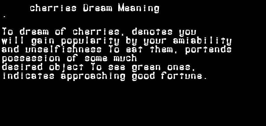  dream meanings cherries