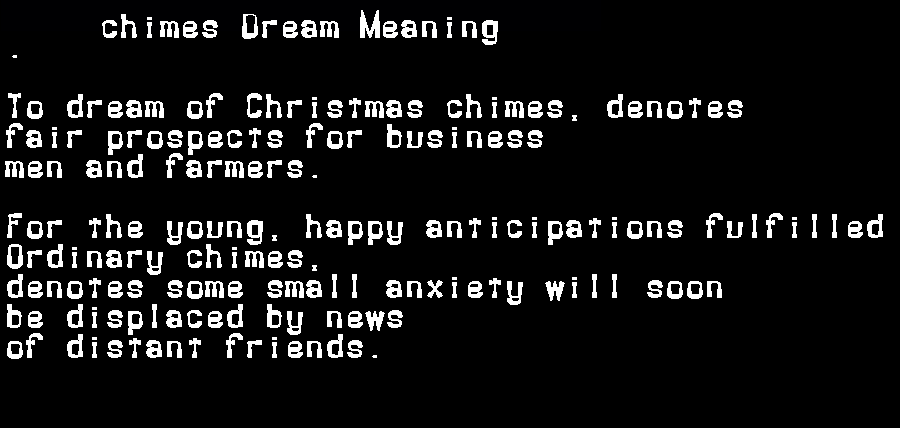  dream meanings chimes