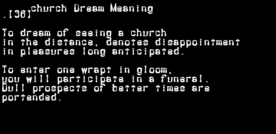  dream meanings church