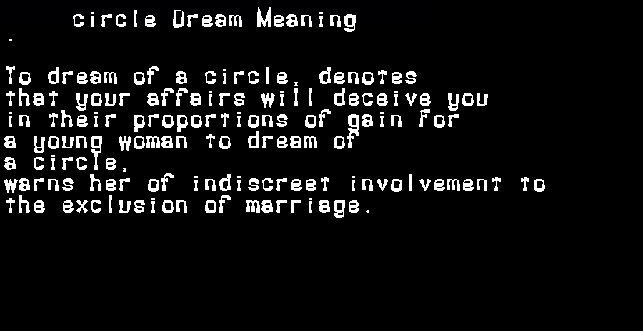  dream meanings circle