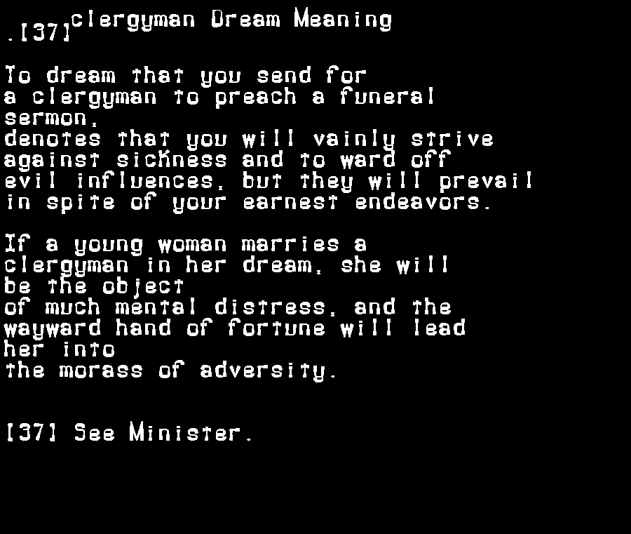  dream meanings clergyman