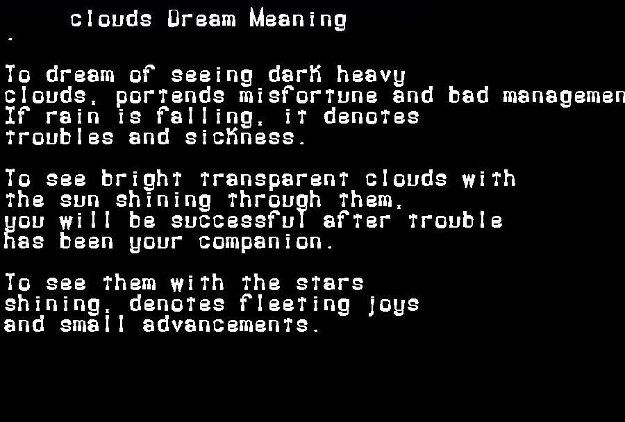  dream meanings clouds