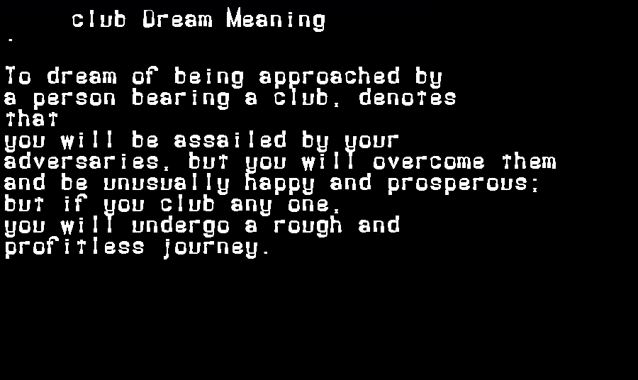  dream meanings club