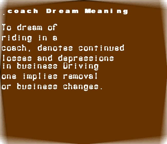  dream meanings coach