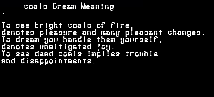  dream meanings coals