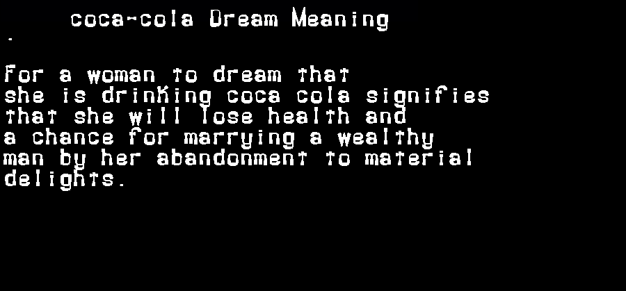  dream meanings coca-cola