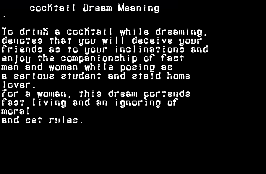  dream meanings cocktail