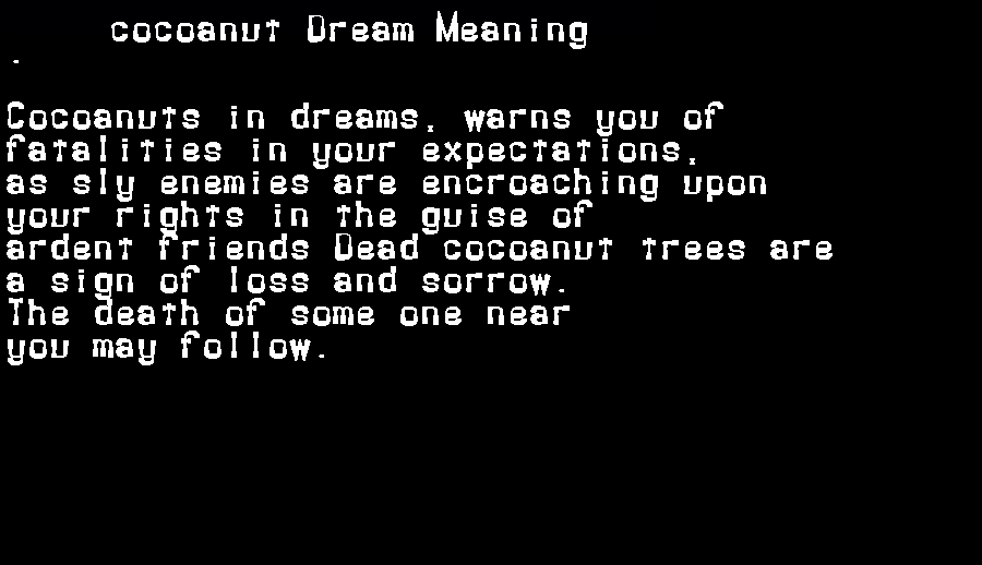  dream meanings cocoanut