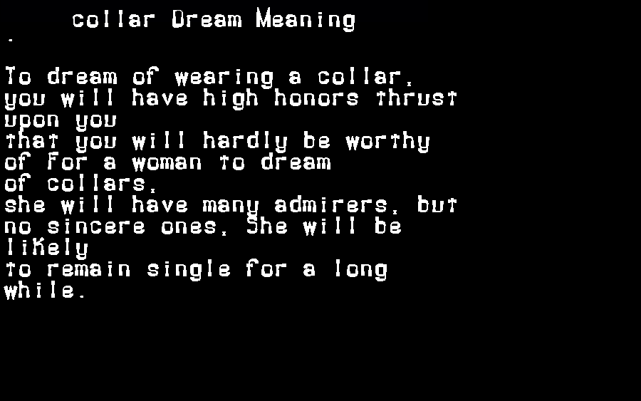  dream meanings collar