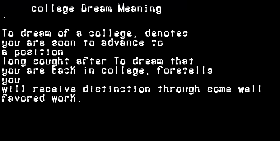  dream meanings college