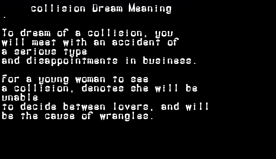  dream meanings collision