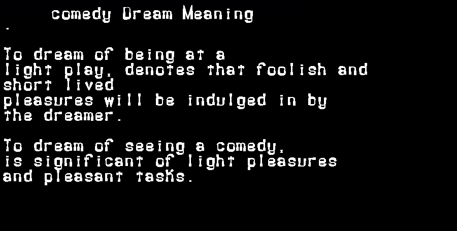  dream meanings comedy